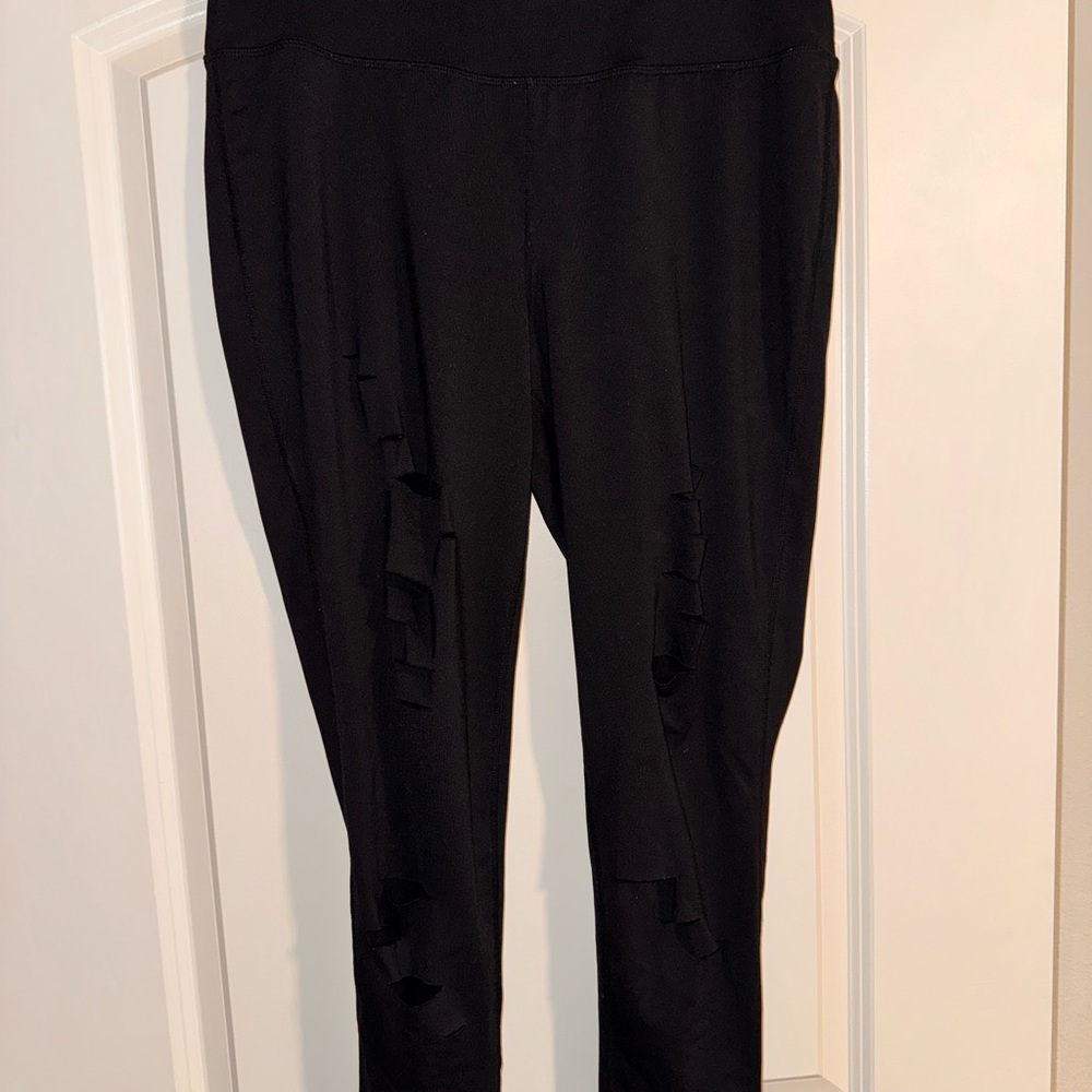 2 Pairs of Livi (Lane Bryant) Leggings w/cut outs - Size 14/16